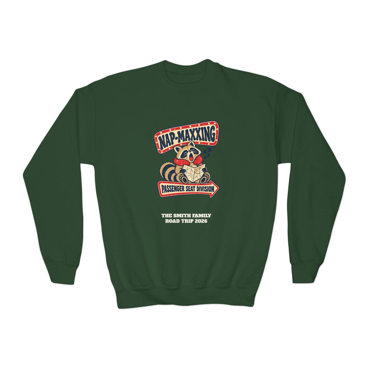 Custom Kids Nap-Maxxing Road Trip Sweatshirt
