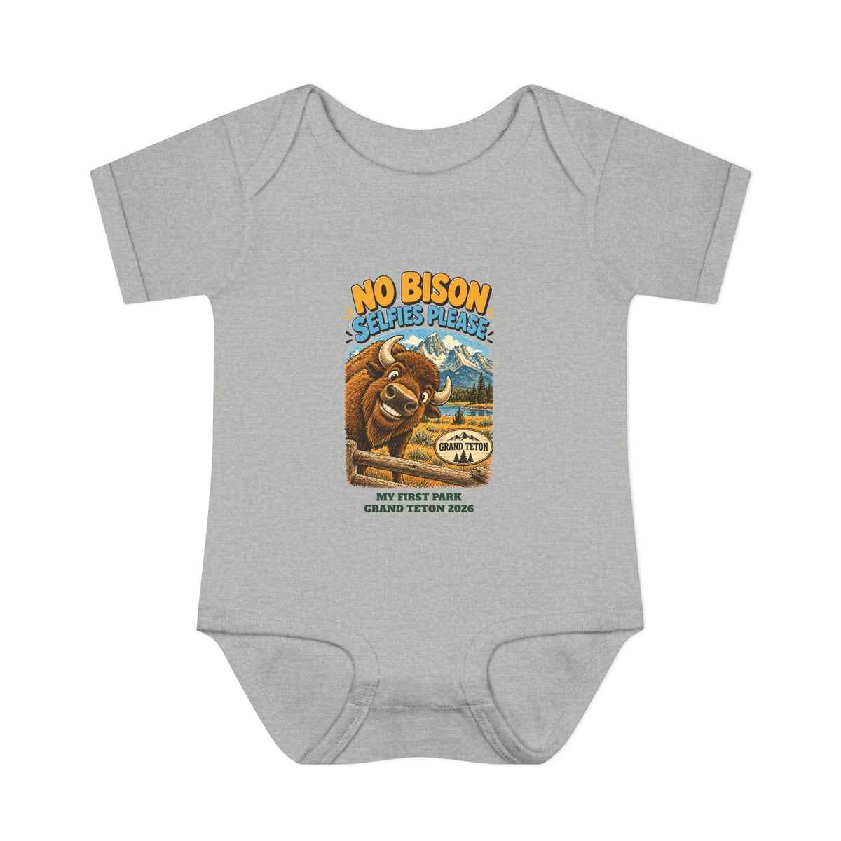 Custom Baby Grand Teton National Park Funny Bison Onesie