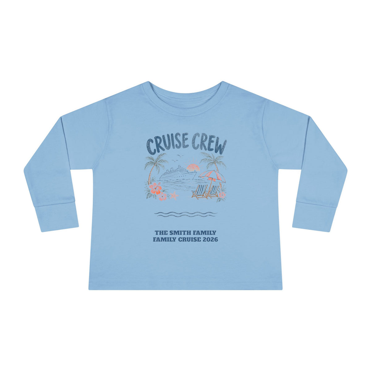 Custom Toddler Cruise Crew Beach Long Sleeve Shirt