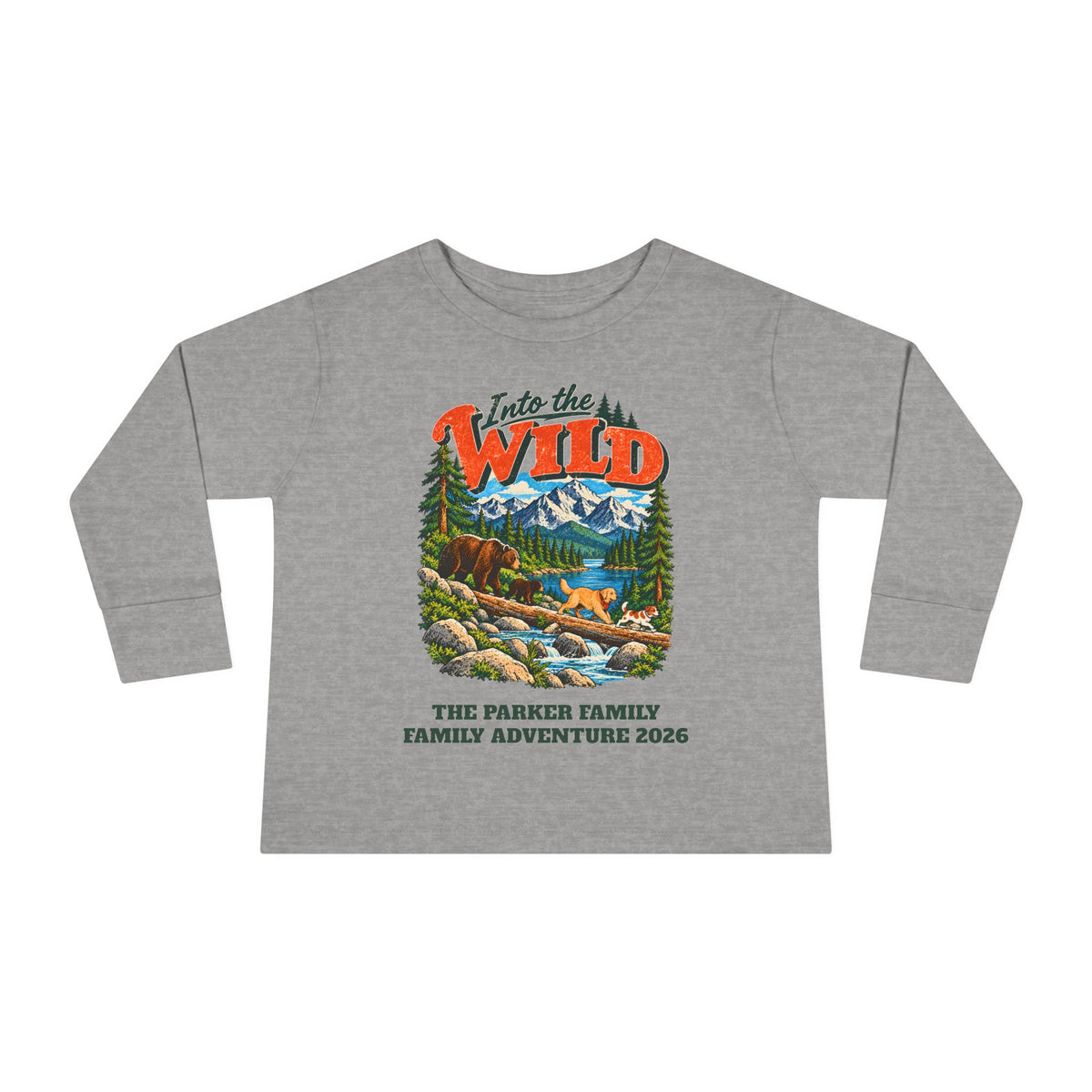 Custom Toddler Into the Wild Hiking Long Sleeve Shirt