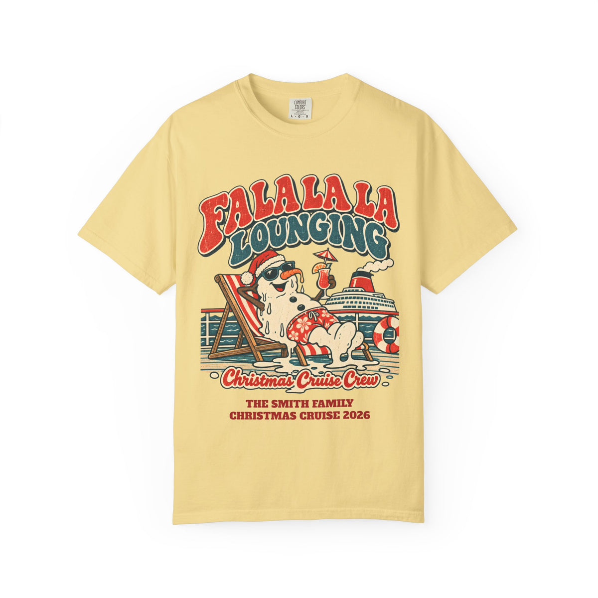 Custom Fa La La Lounging Family Christmas Cruise Shirt