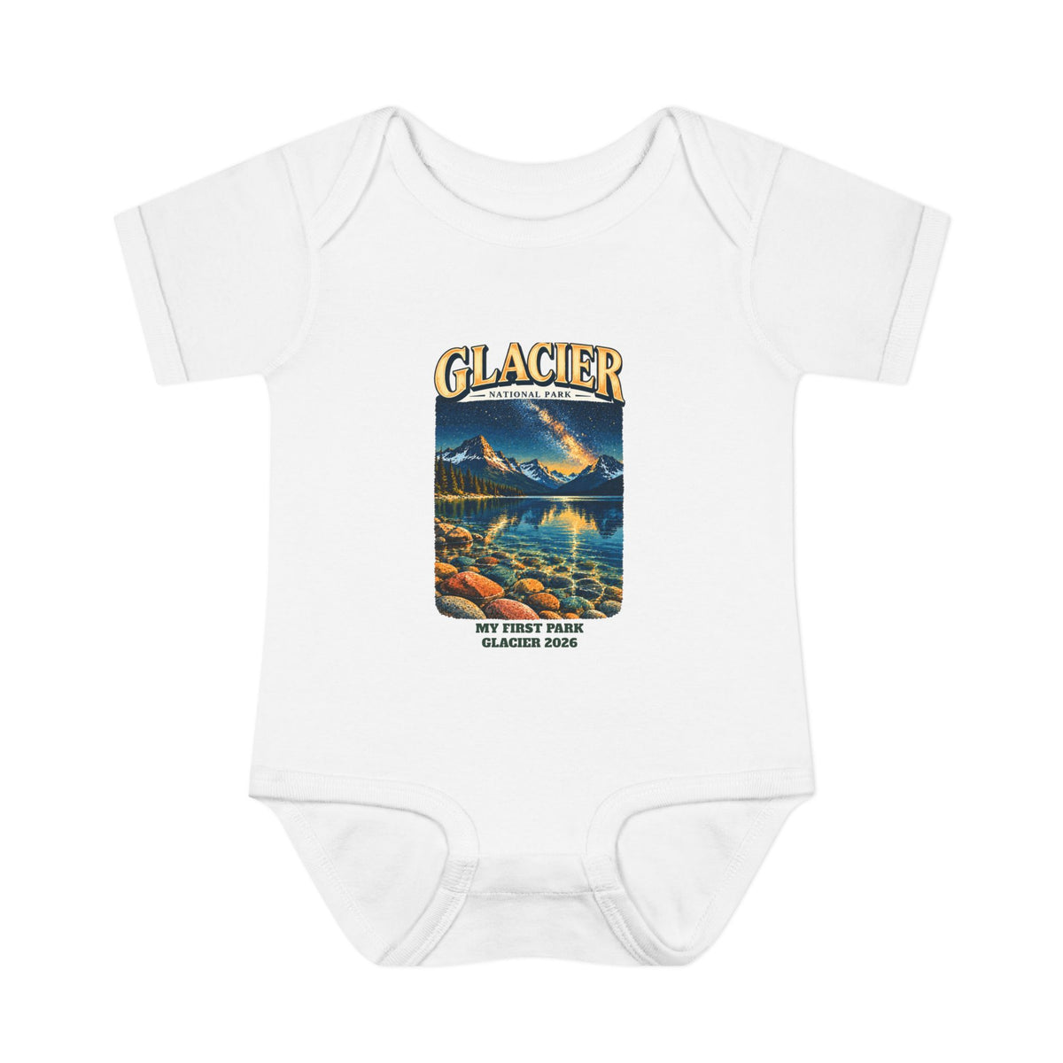 Custom Baby Glacier National Park Night Sky Onesie