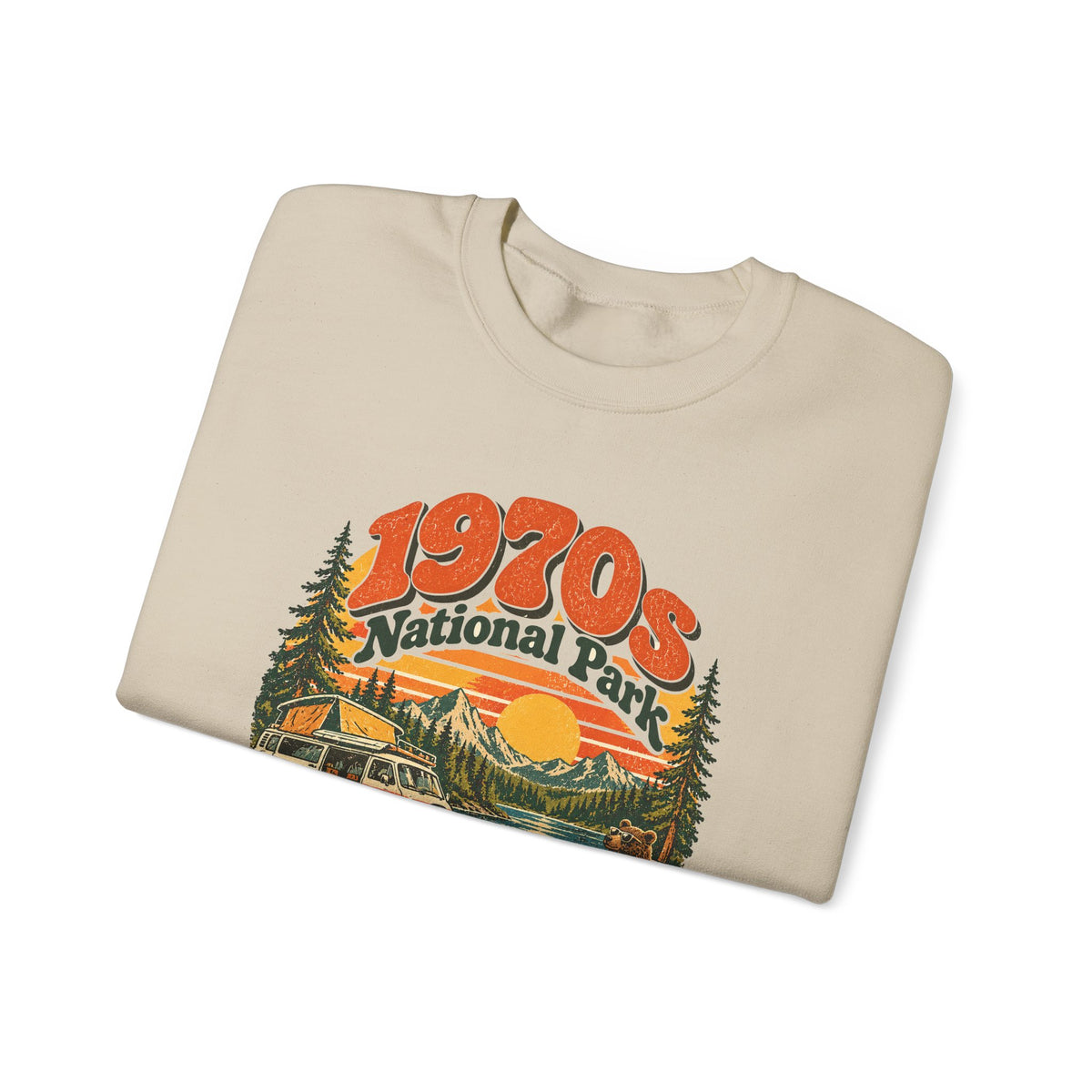 Custom 1970s National Park Family Camping Sweatshirt