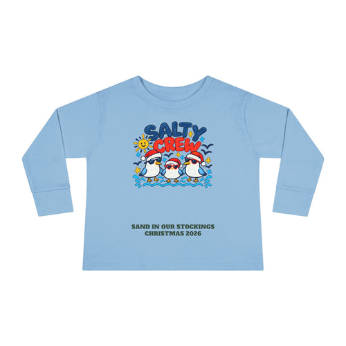 Custom Toddler Salty Crew Beach Christmas Long Sleeve Shirt