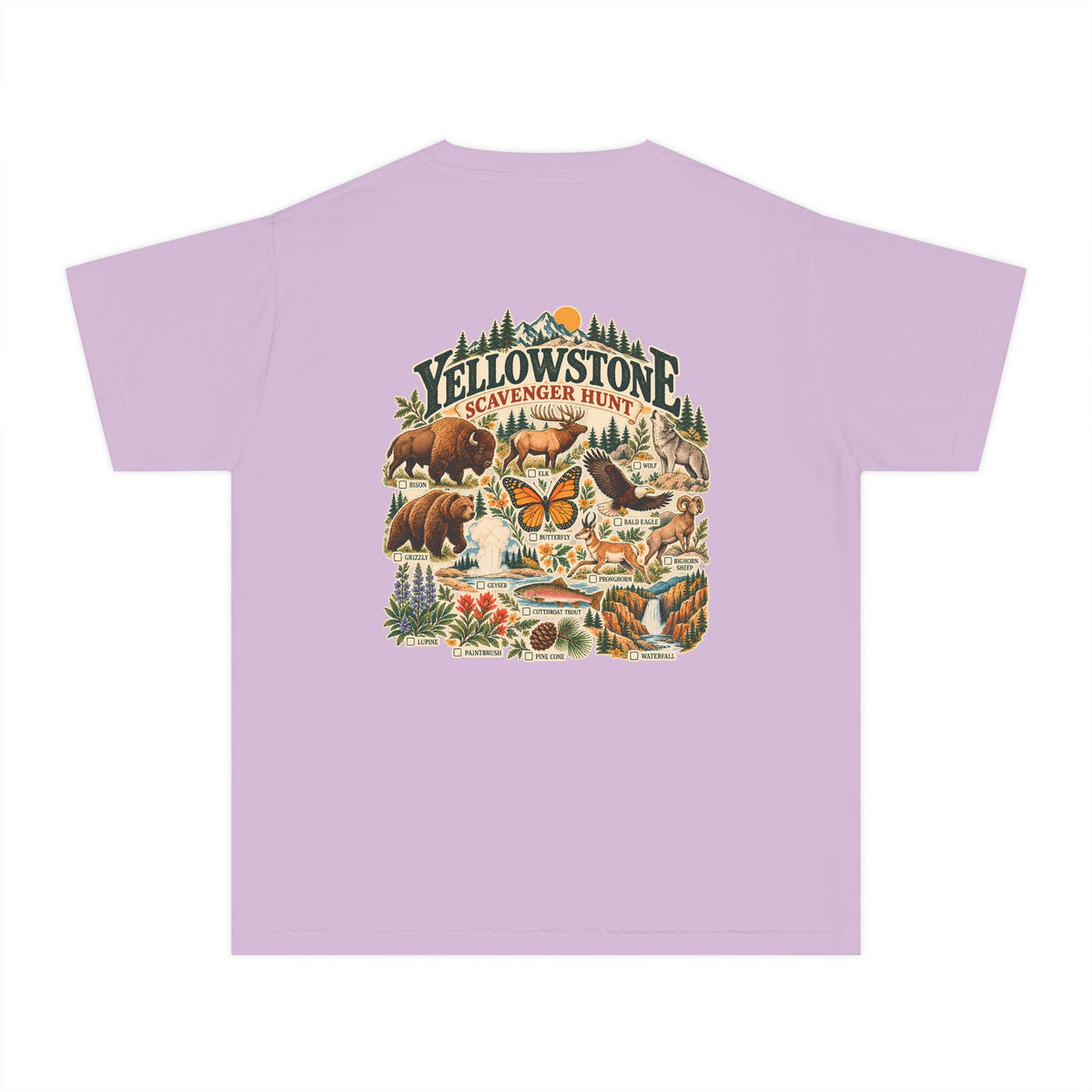 Custom Kids Yellowstone Scavenger Hunt Tee
