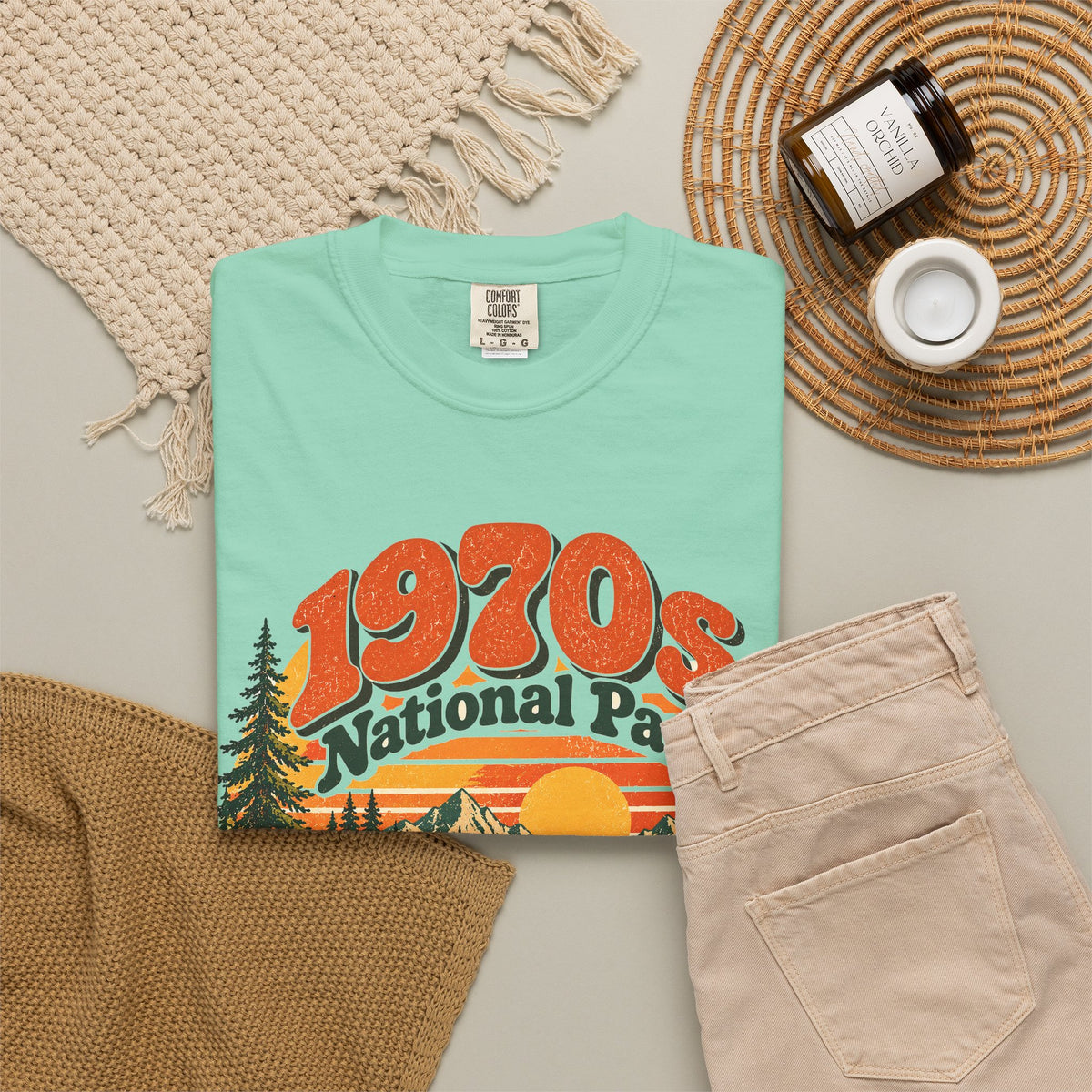 Custom 1970s National Park Family Camping Shirt