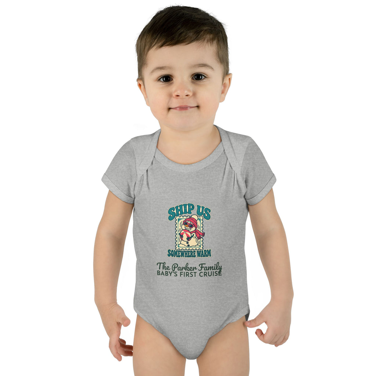 Custom Baby Ship Us Somewhere Warm Cruise Onesie