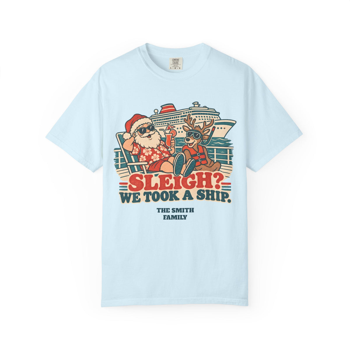 Custom Sleigh We Took a Ship Family Christmas Cruise Shirt