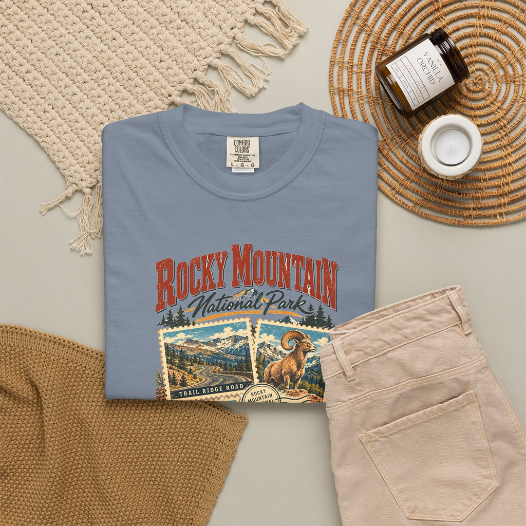 Custom Rocky Mountain National Park Stamp Collage Shirt