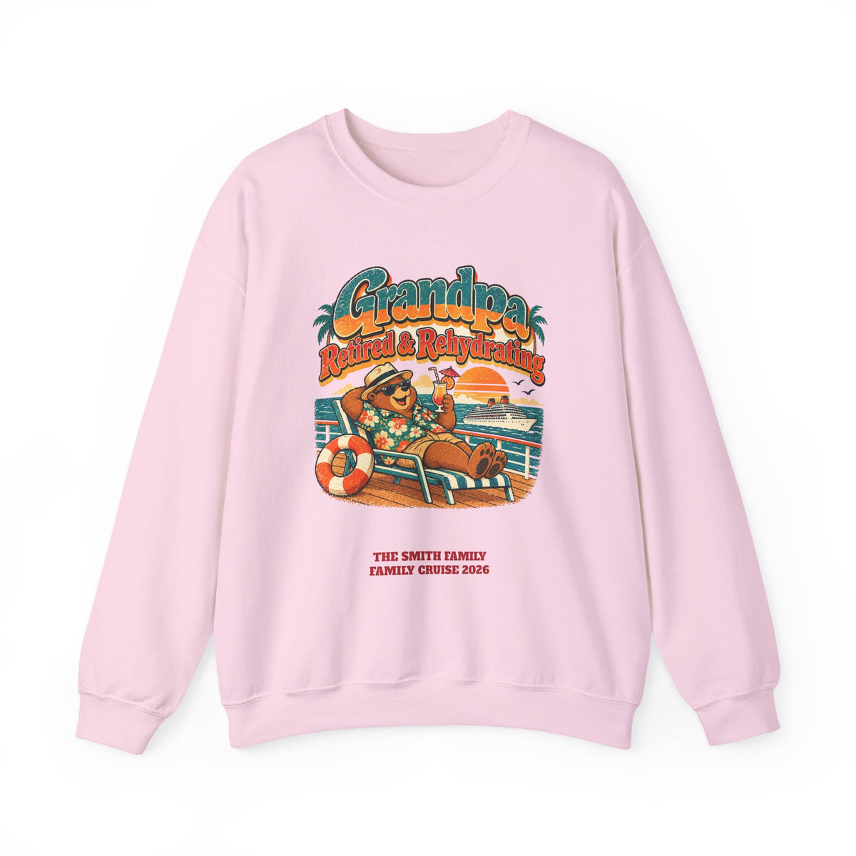 Custom Grandpa Retired & Rehydrating Cruise Sweatshirt