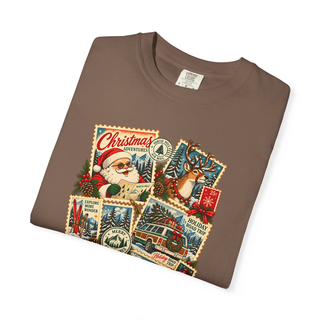 Custom Christmas Adventures Vintage Stamp Shirt