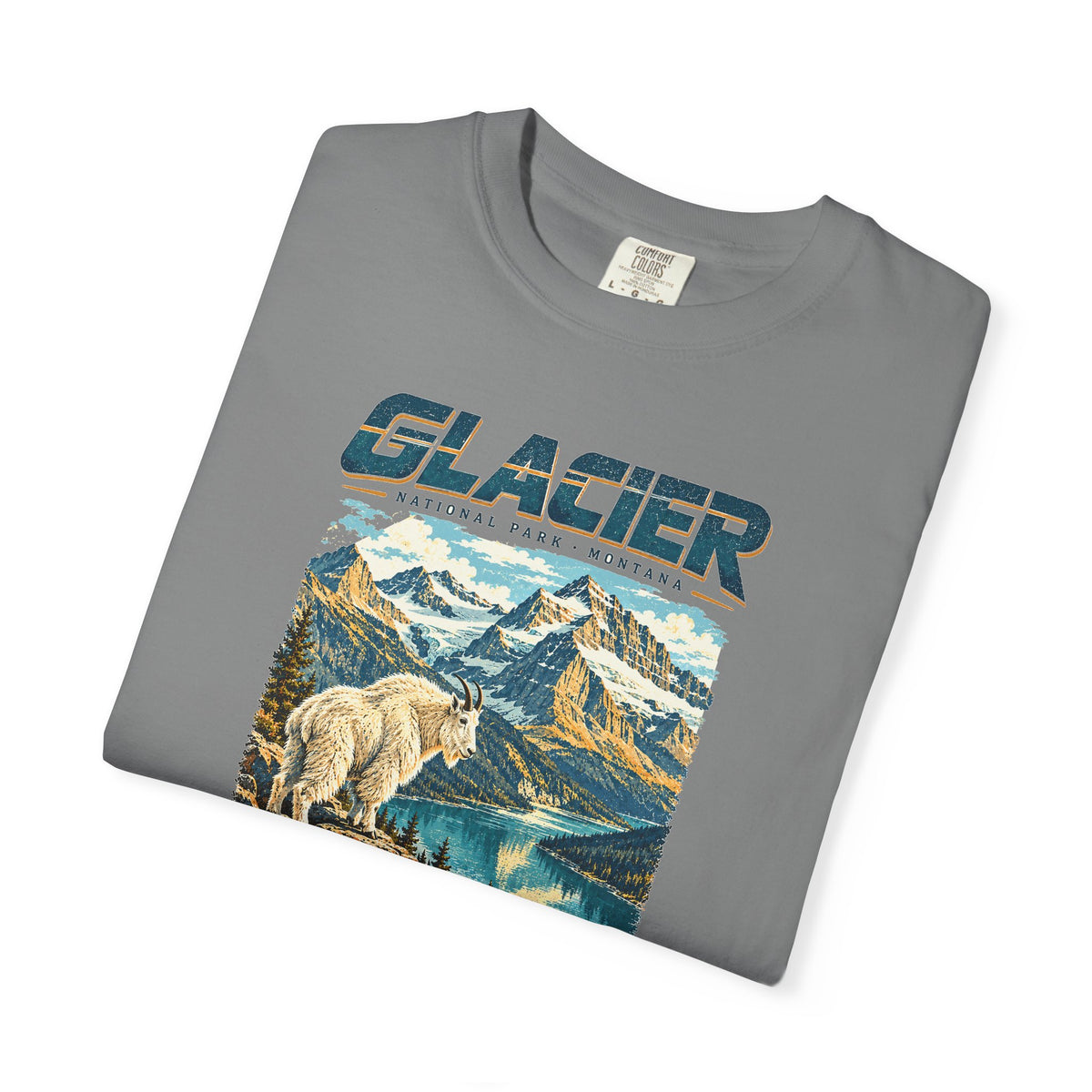 Custom Glacier National Park Vintage Mountain Goat Shirt