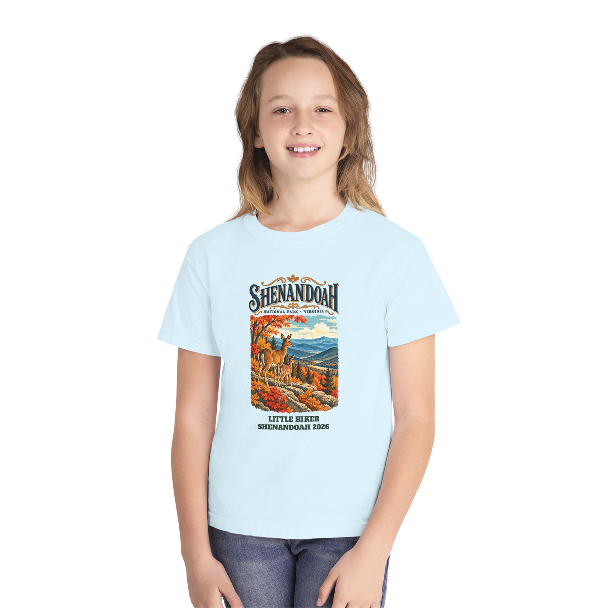 Custom Kids Shenandoah National Park Vintage Deer Shirt