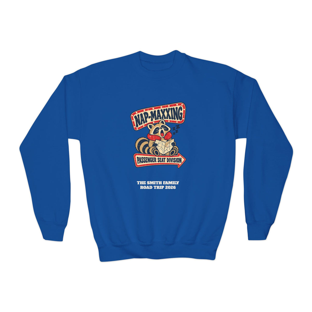 Custom Kids Nap-Maxxing Road Trip Sweatshirt