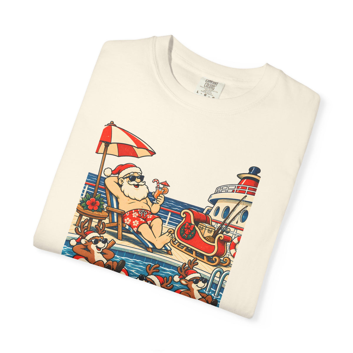 Custom Santa Pool Day Christmas Cruise Shirt