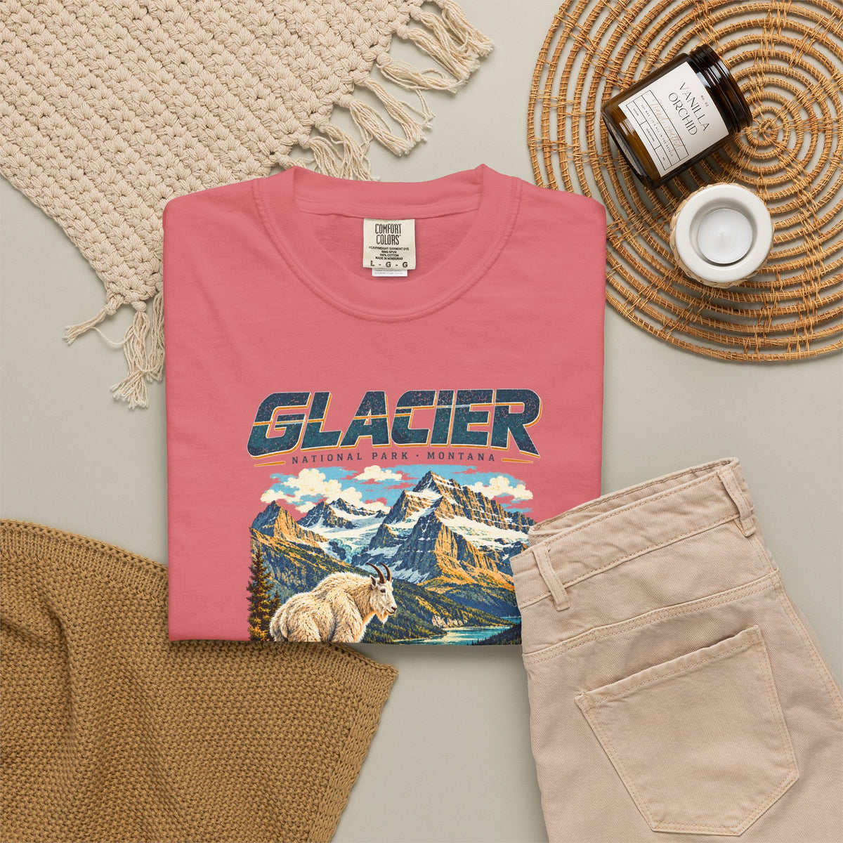 Custom Glacier National Park Vintage Mountain Goat Shirt