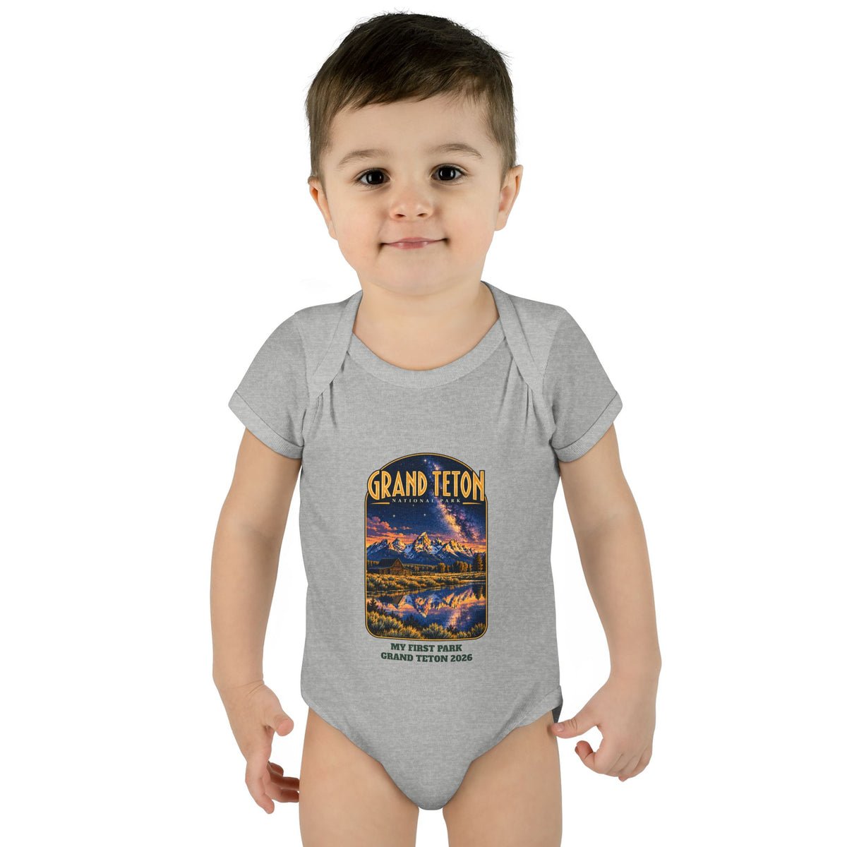 Custom Baby Grand Teton National Park Night Sky Onesie