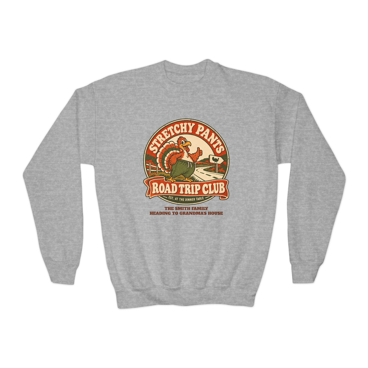 Custom Kids Stretchy Pants Thanksgiving Sweatshirt