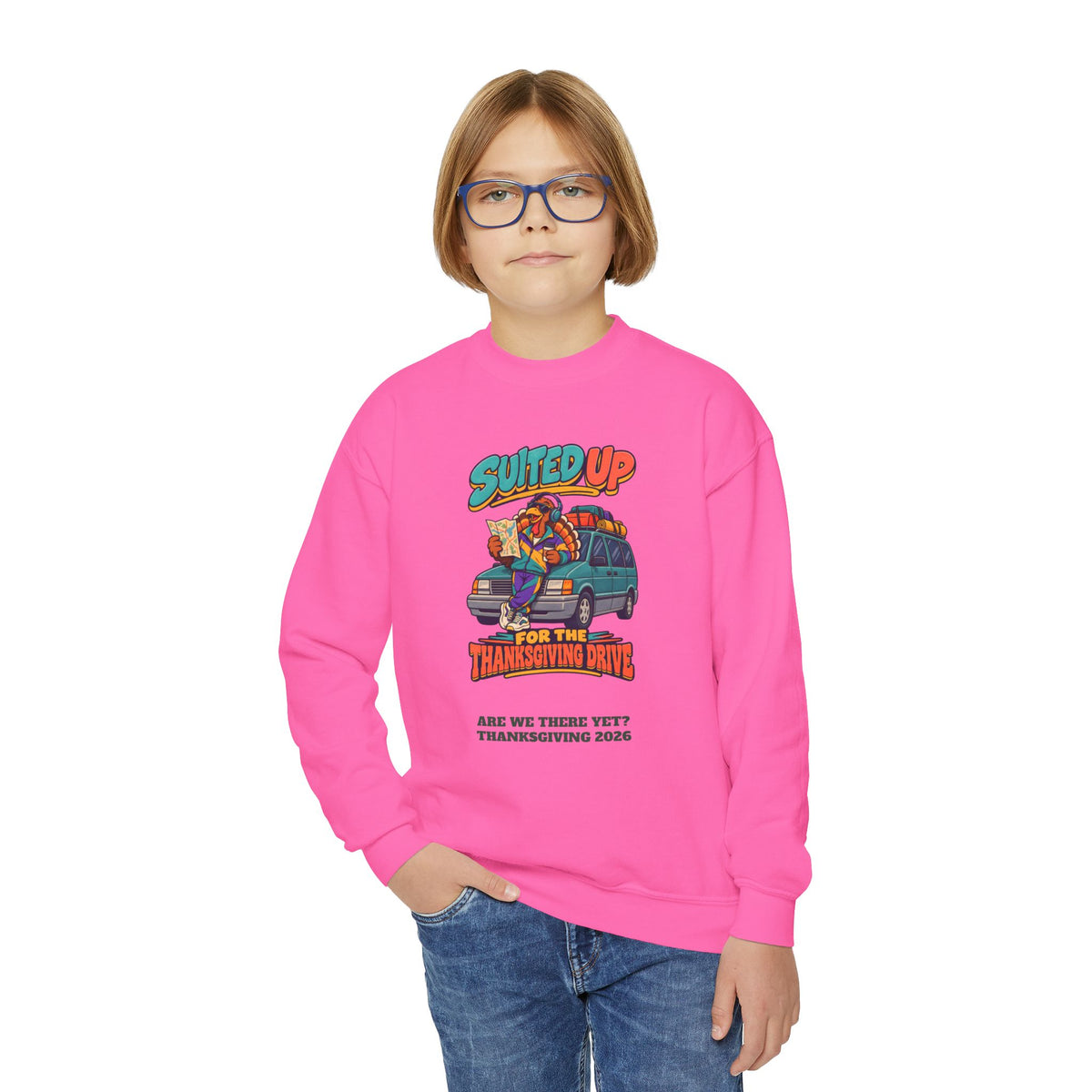 Custom Kids Suited Up For The Thanksgiving Drive Sweatshirt