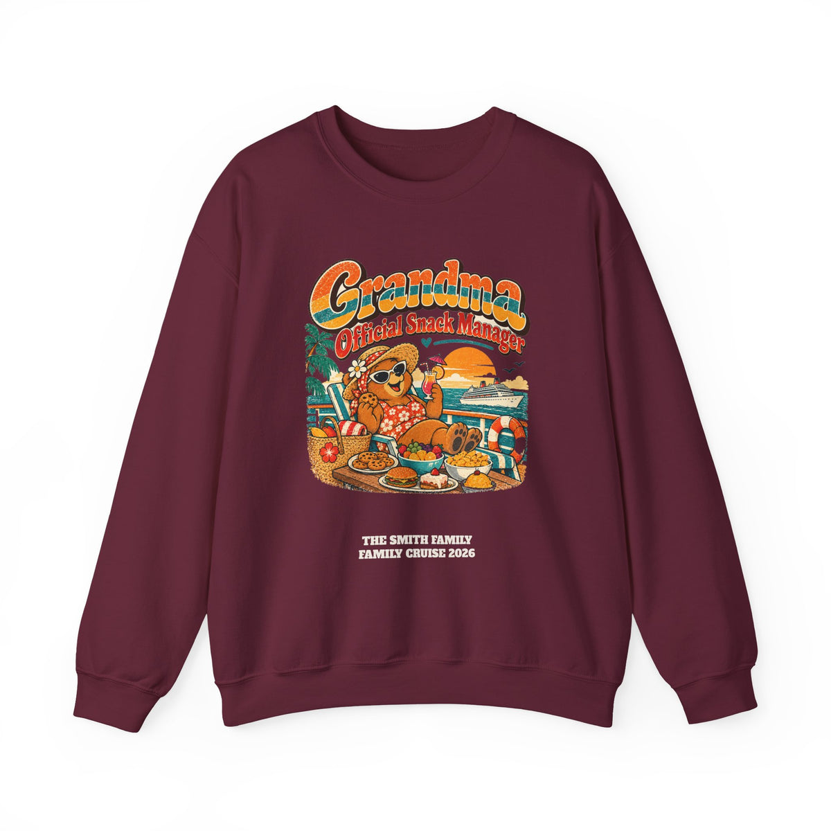 Custom Grandma Snack Manager Cruise Sweatshirt