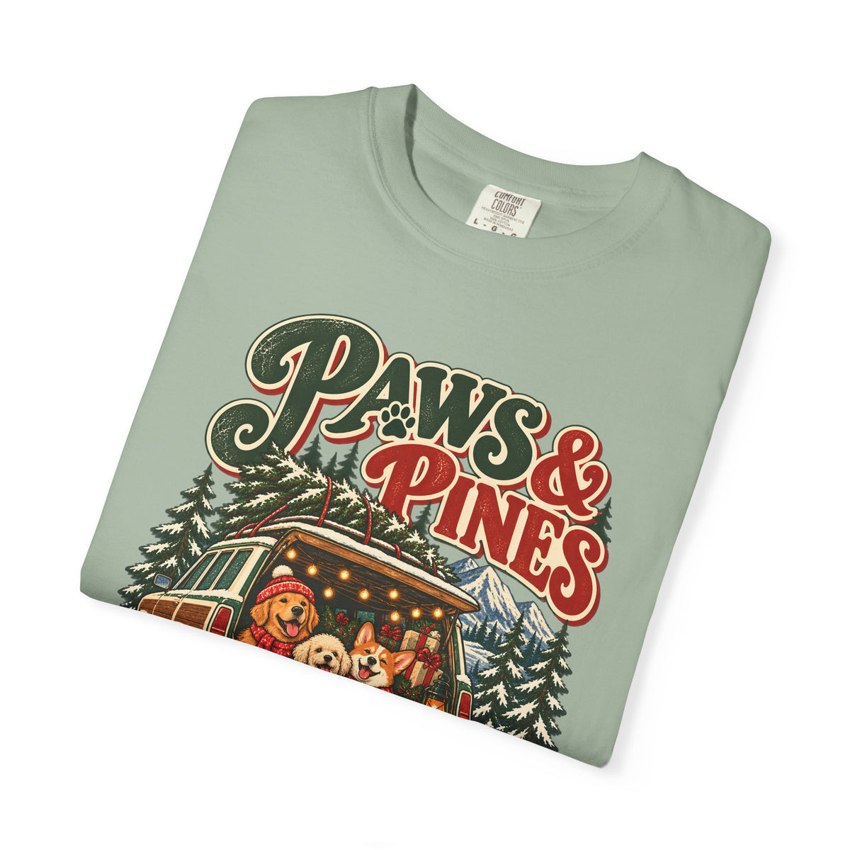 Custom Paws & Pines Christmas Dog Shirt