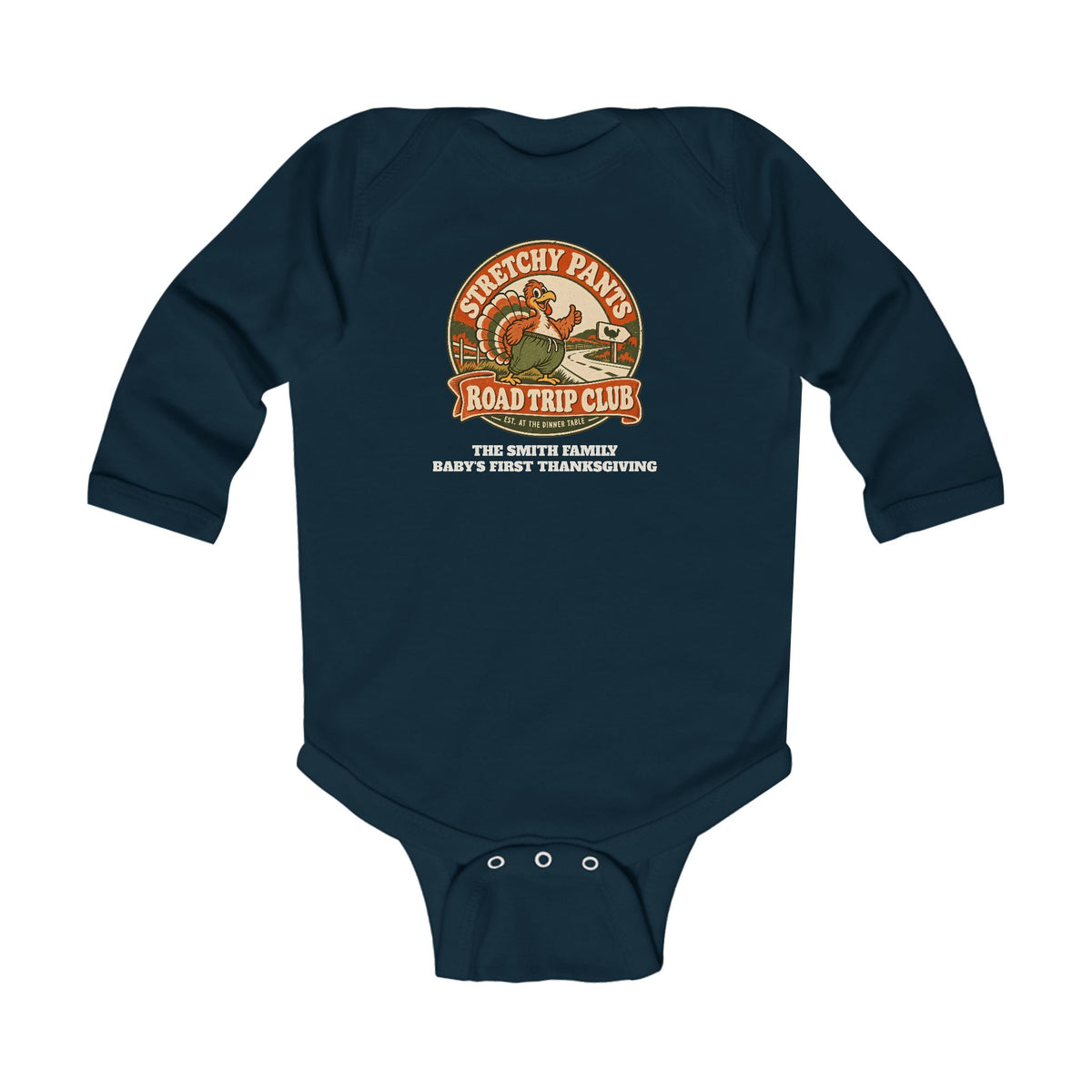 Custom Baby Stretchy Pants Thanksgiving Long Sleeve Bodysuit
