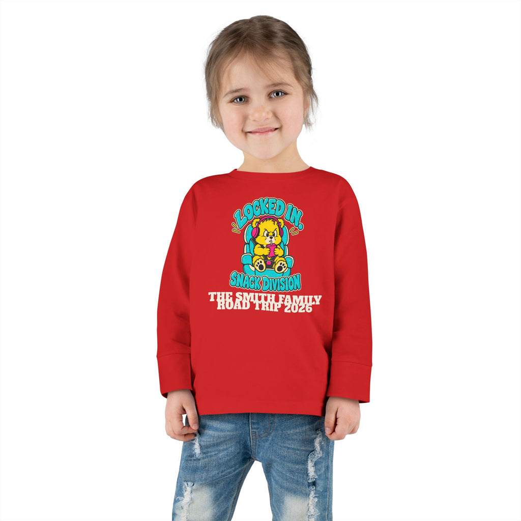 Custom Toddler Snack Division Road Trip Long Sleeve Shirt