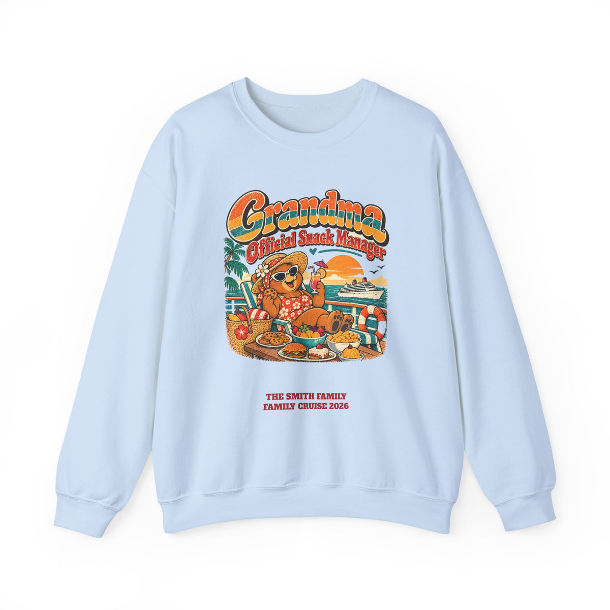 Custom Grandma Snack Manager Cruise Sweatshirt
