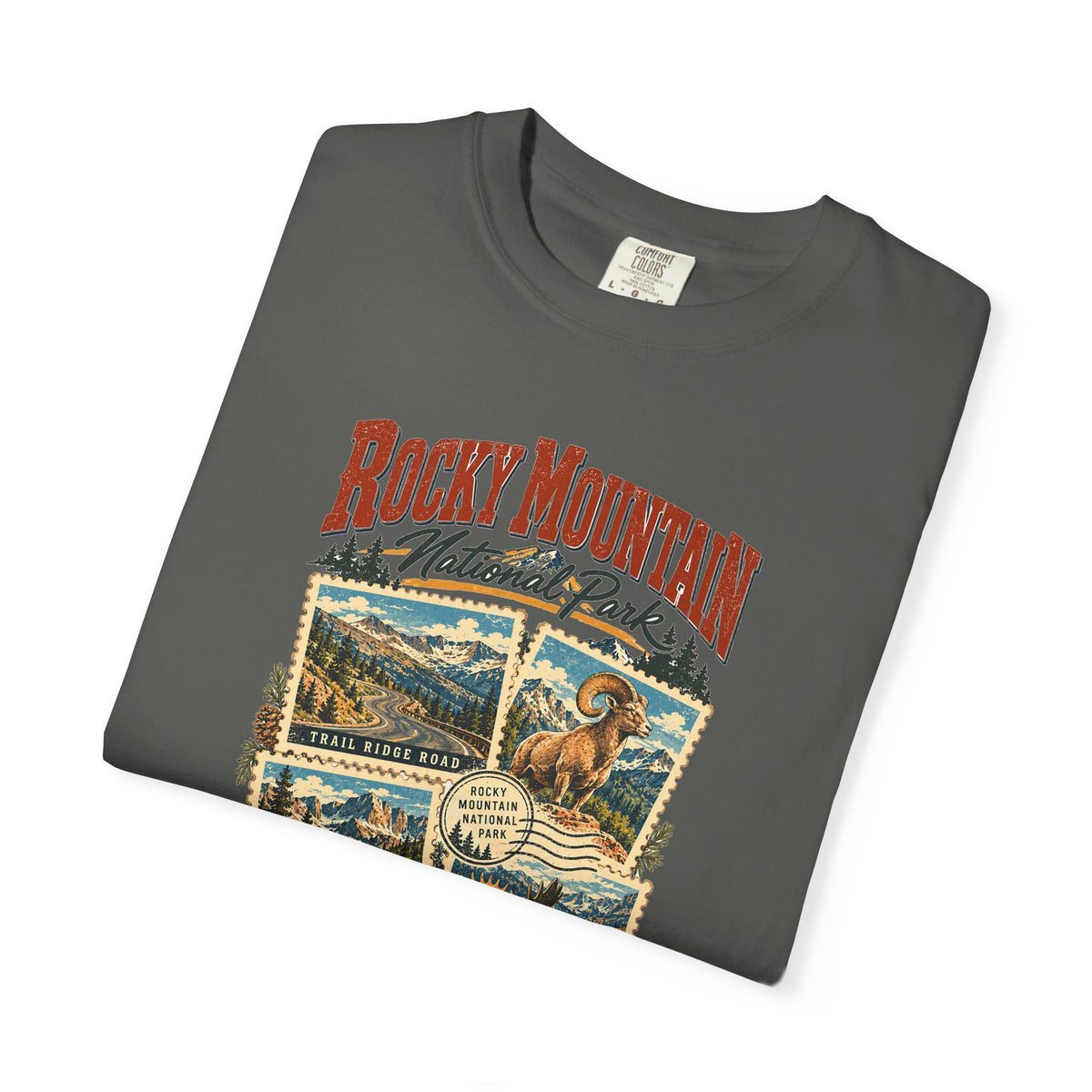 Custom Rocky Mountain National Park Stamp Collage Shirt