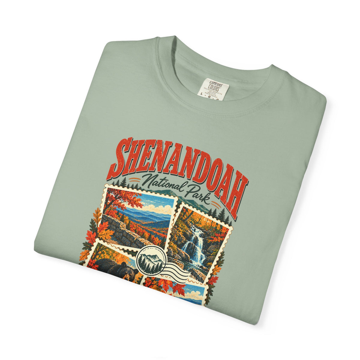 Custom Shenandoah National Park Stamp Collage Shirt