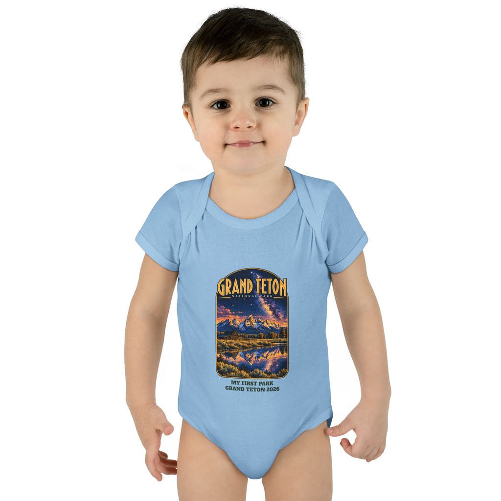 Custom Baby Grand Teton National Park Night Sky Onesie