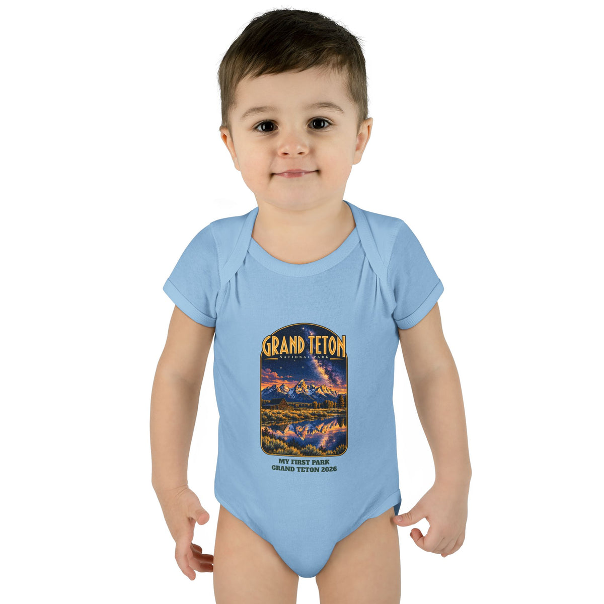 Custom Baby Grand Teton National Park Night Sky Onesie