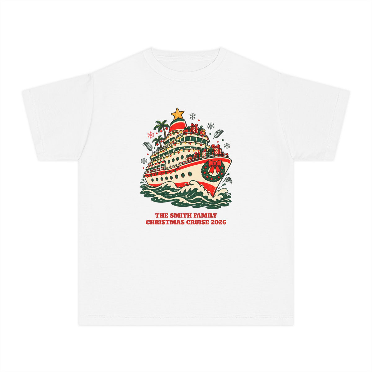 Custom Kids Christmas Cruise Ship Shirt