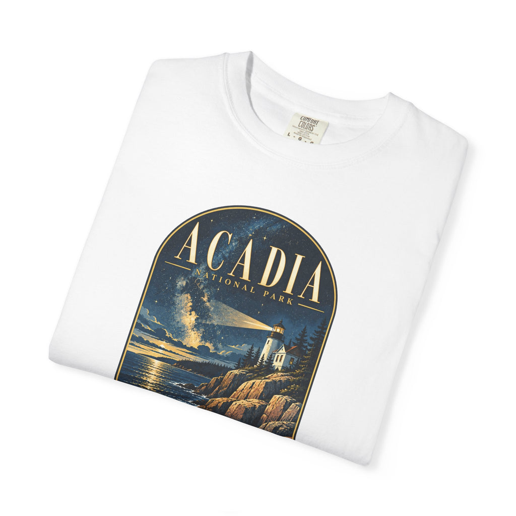 Custom Acadia National Park Lighthouse Night Sky Shirt