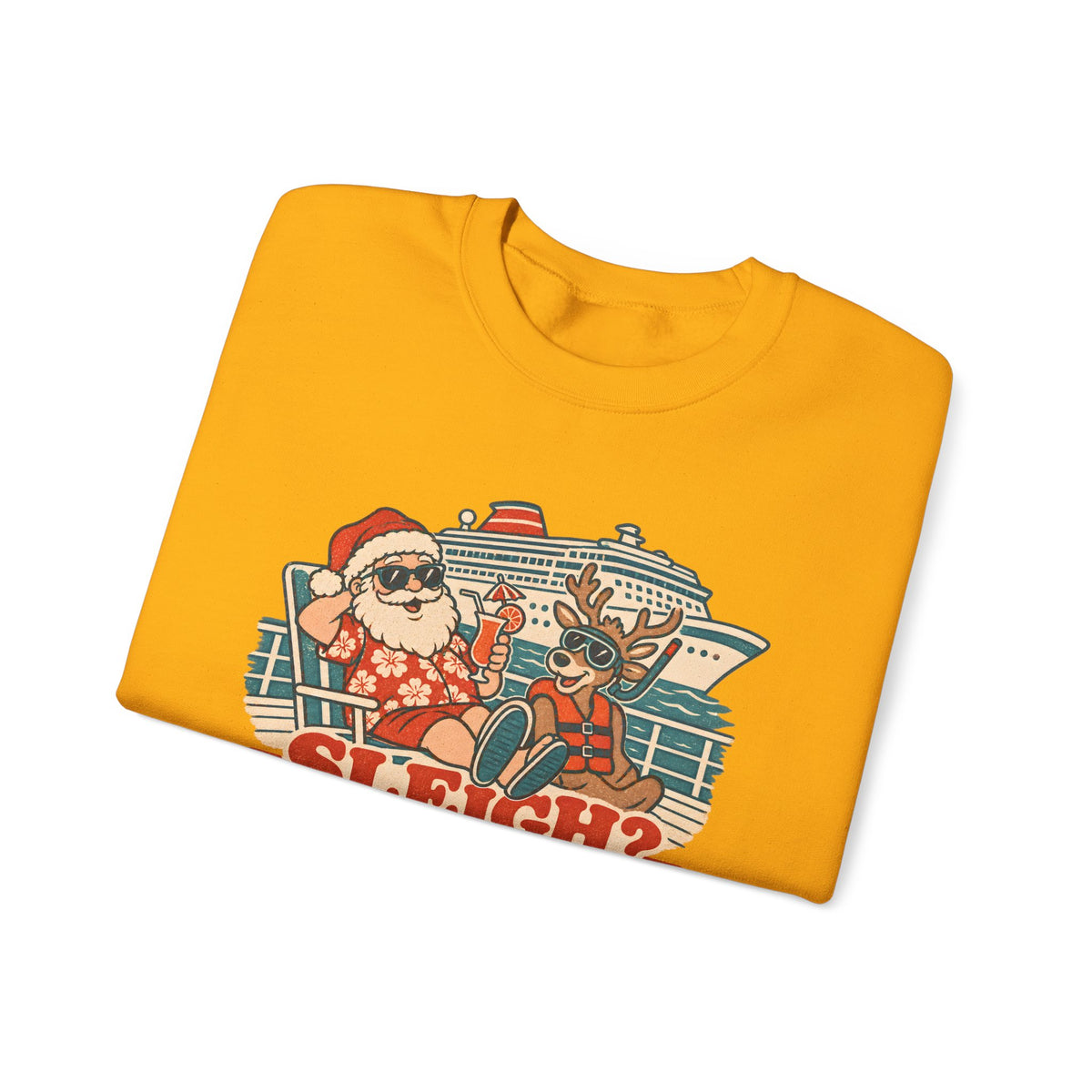 Custom Sleigh We Took a Ship Family Christmas Cruise Sweatshirt