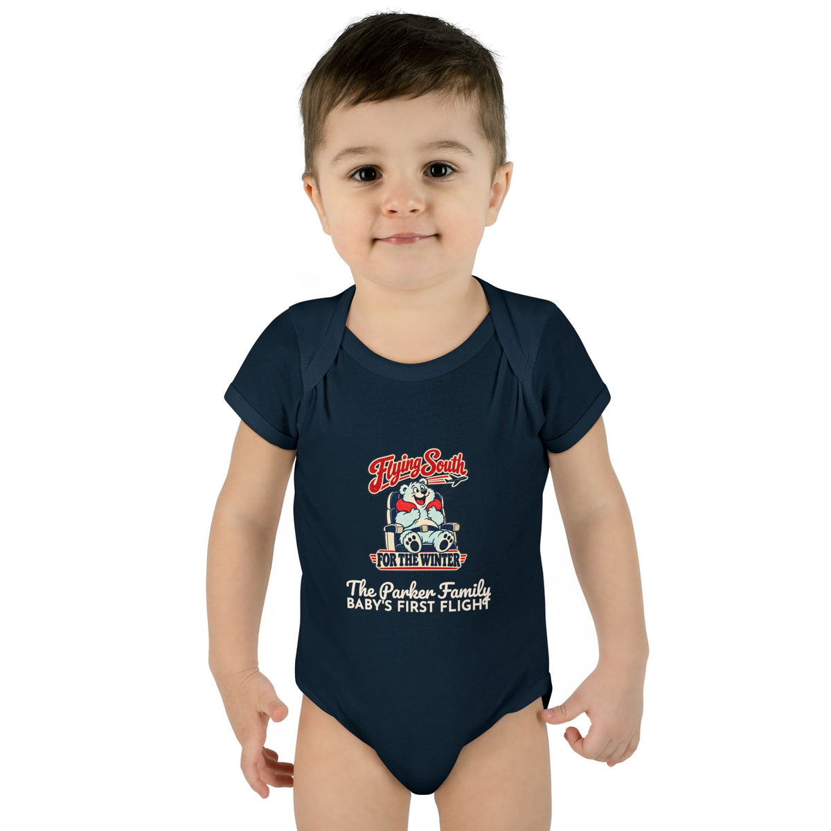 Custom Baby Flying South for the Winter Onesie