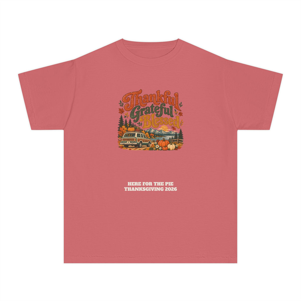 Custom Kids Thankful Grateful Blessed Thanksgiving Road Trip Shirt