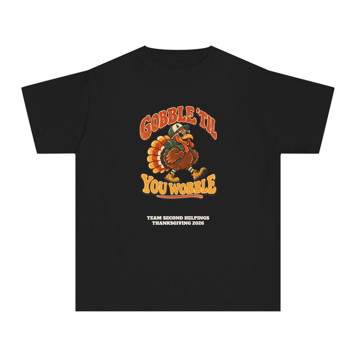 Custom Kids Gobble 'Til You Wobble Thanksgiving Shirt