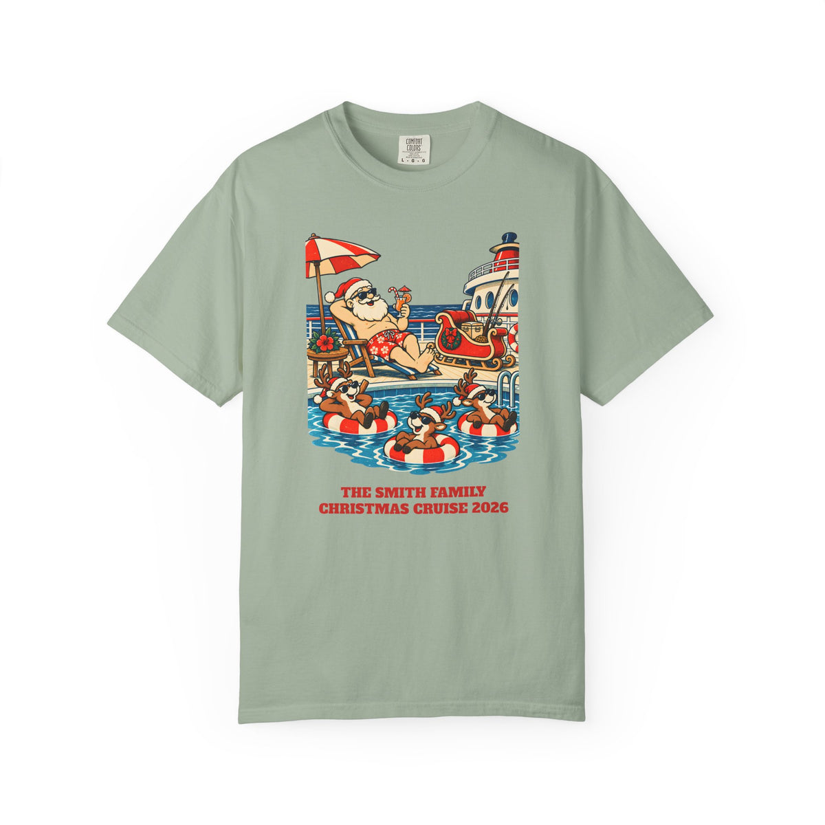 Custom Santa Pool Day Christmas Cruise Shirt