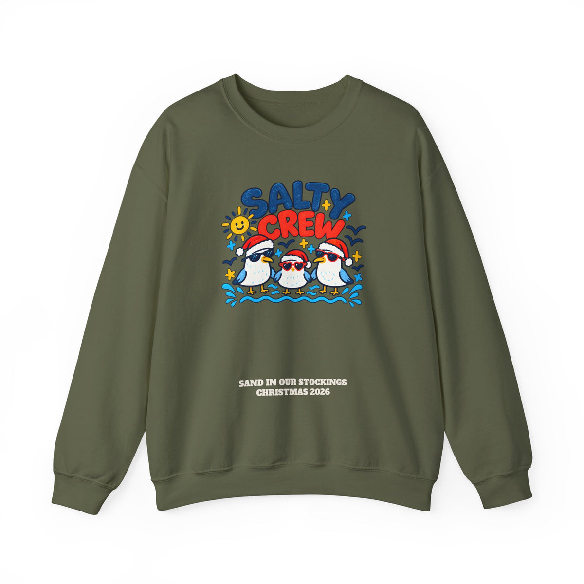 Custom Salty Crew Beach Christmas Sweatshirt