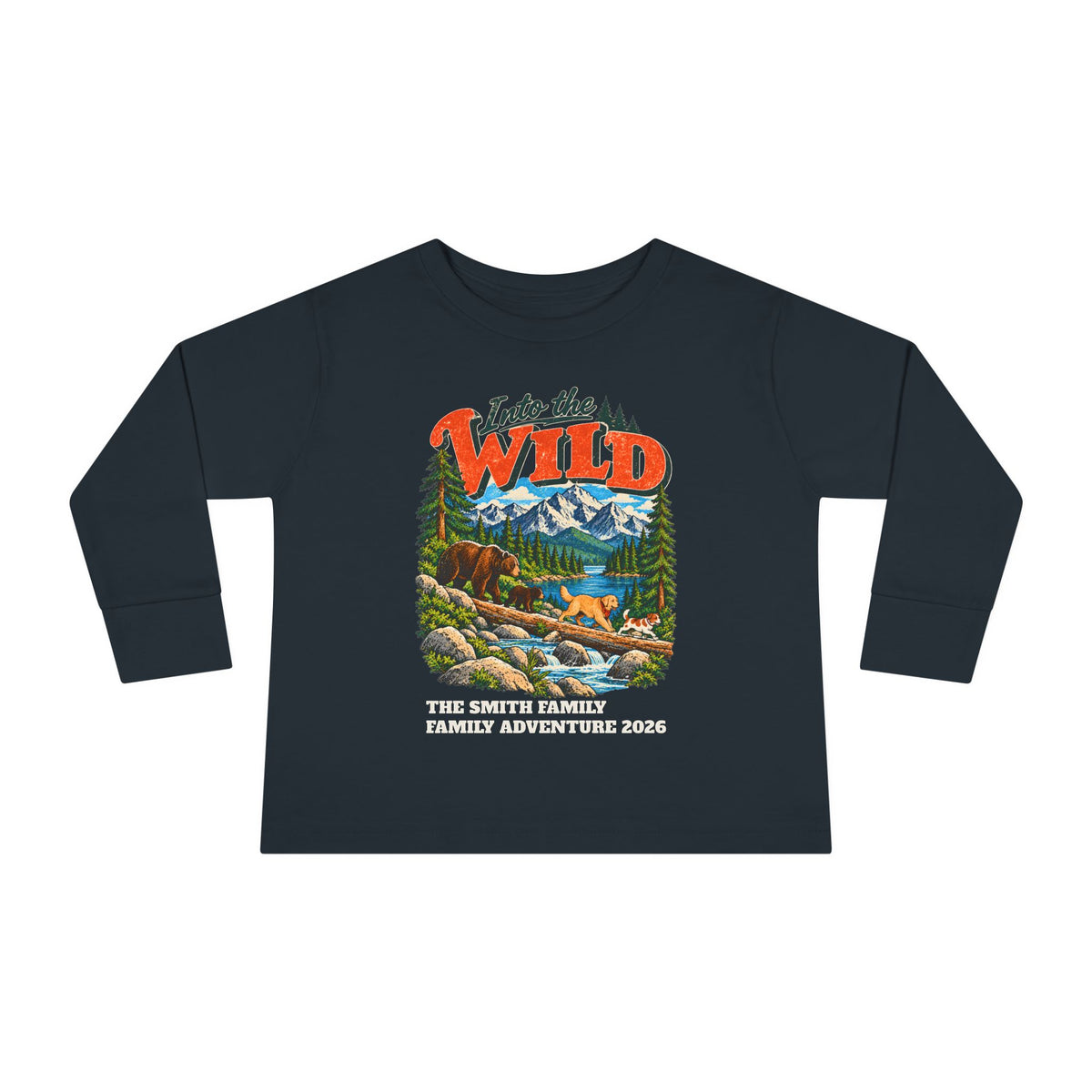 Custom Toddler Into the Wild Hiking Long Sleeve Shirt
