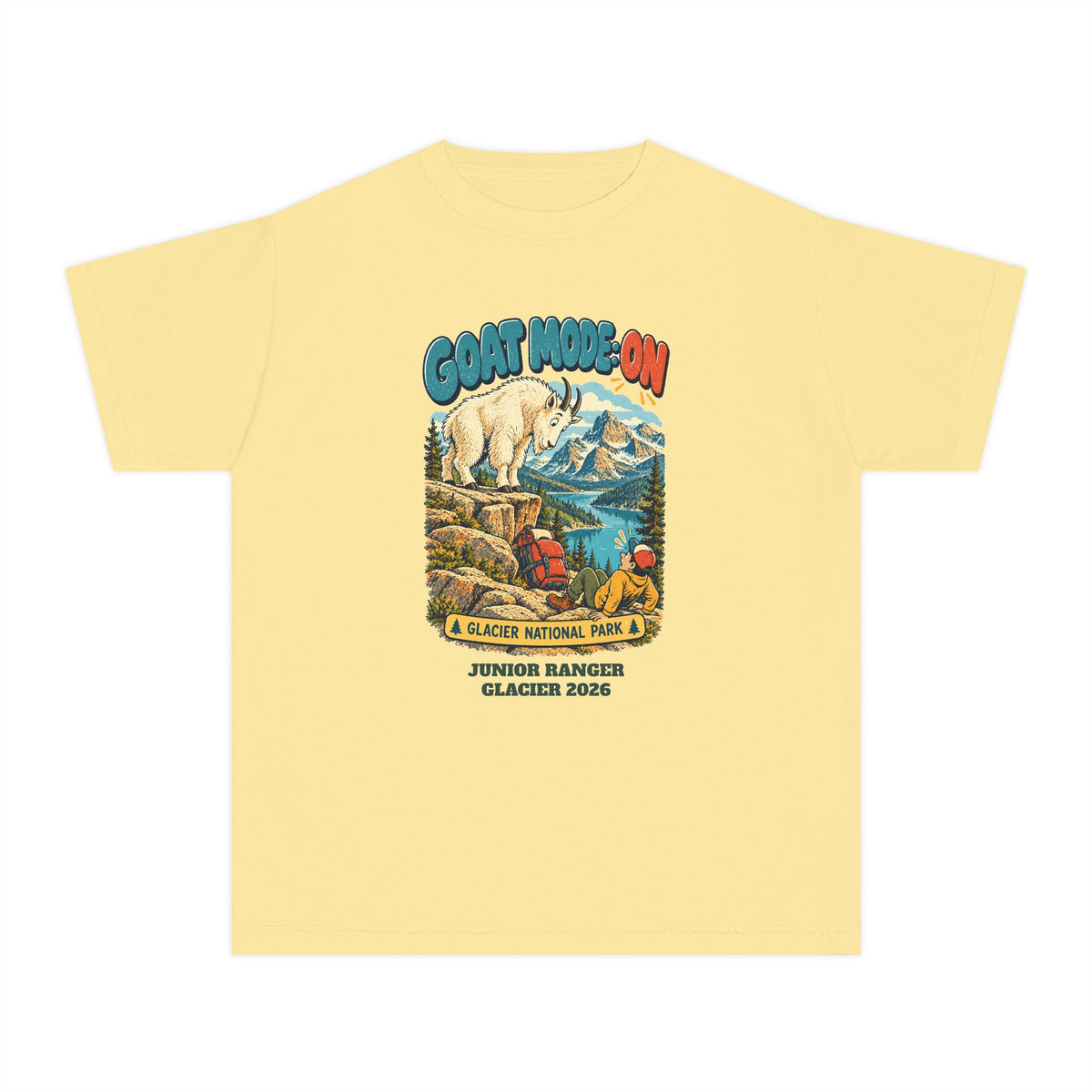 Custom Kids Glacier National Park Funny Goat Mode Shirt