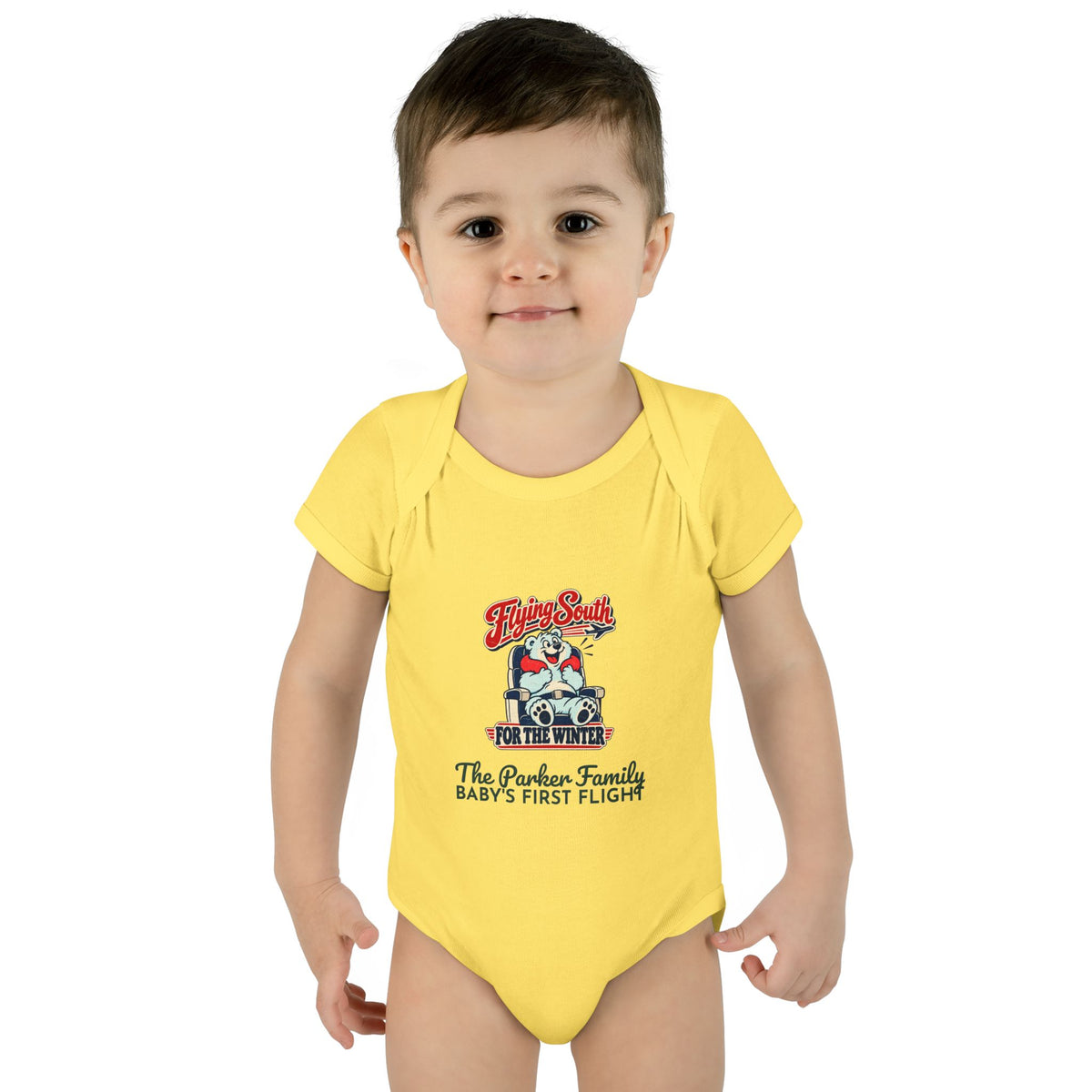 Custom Baby Flying South for the Winter Onesie