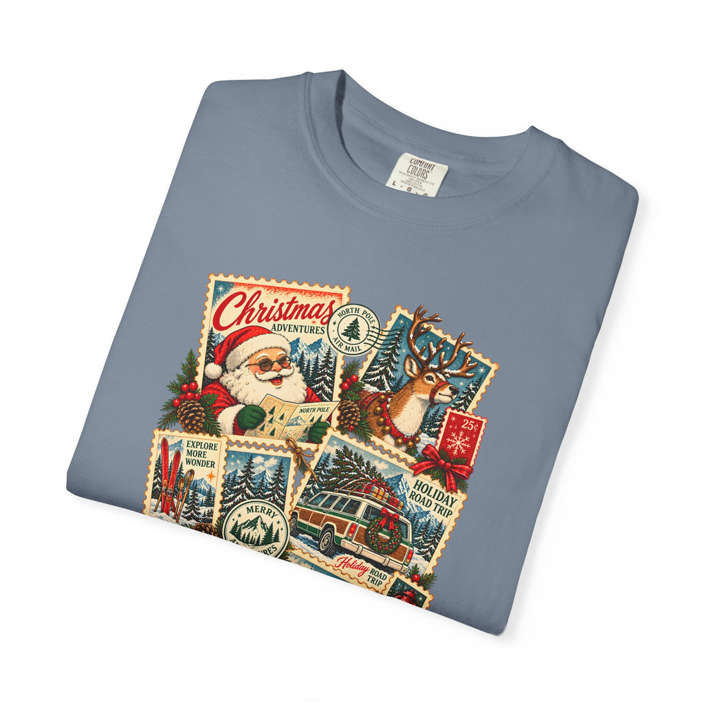 Custom Christmas Adventures Vintage Stamp Shirt