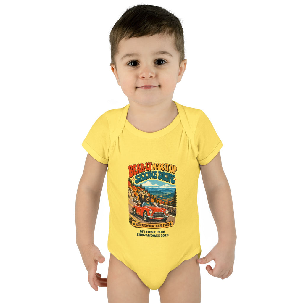 Custom Baby Shenandoah National Park Funny Bear Skyline Drive Onesie