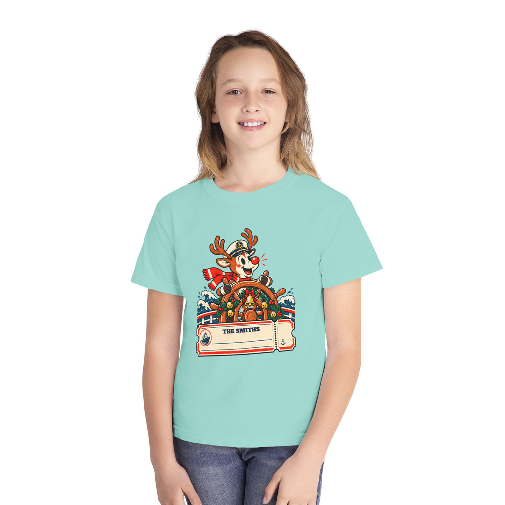 Custom Kids Reindeer Captain Christmas Cruise Shirt