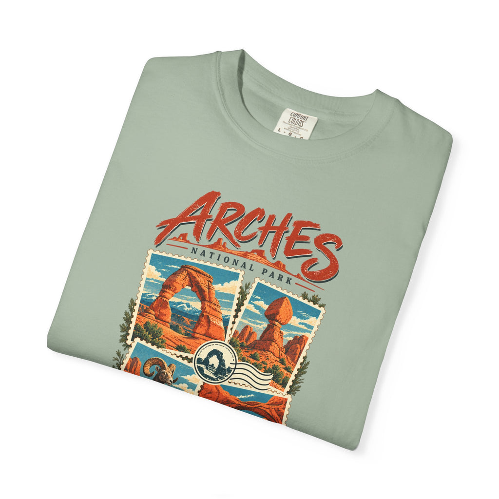 Custom Arches National Park Stamp Collage Shirt