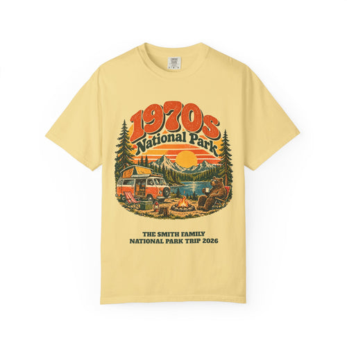 Custom 1970s National Park Family Camping Shirt
