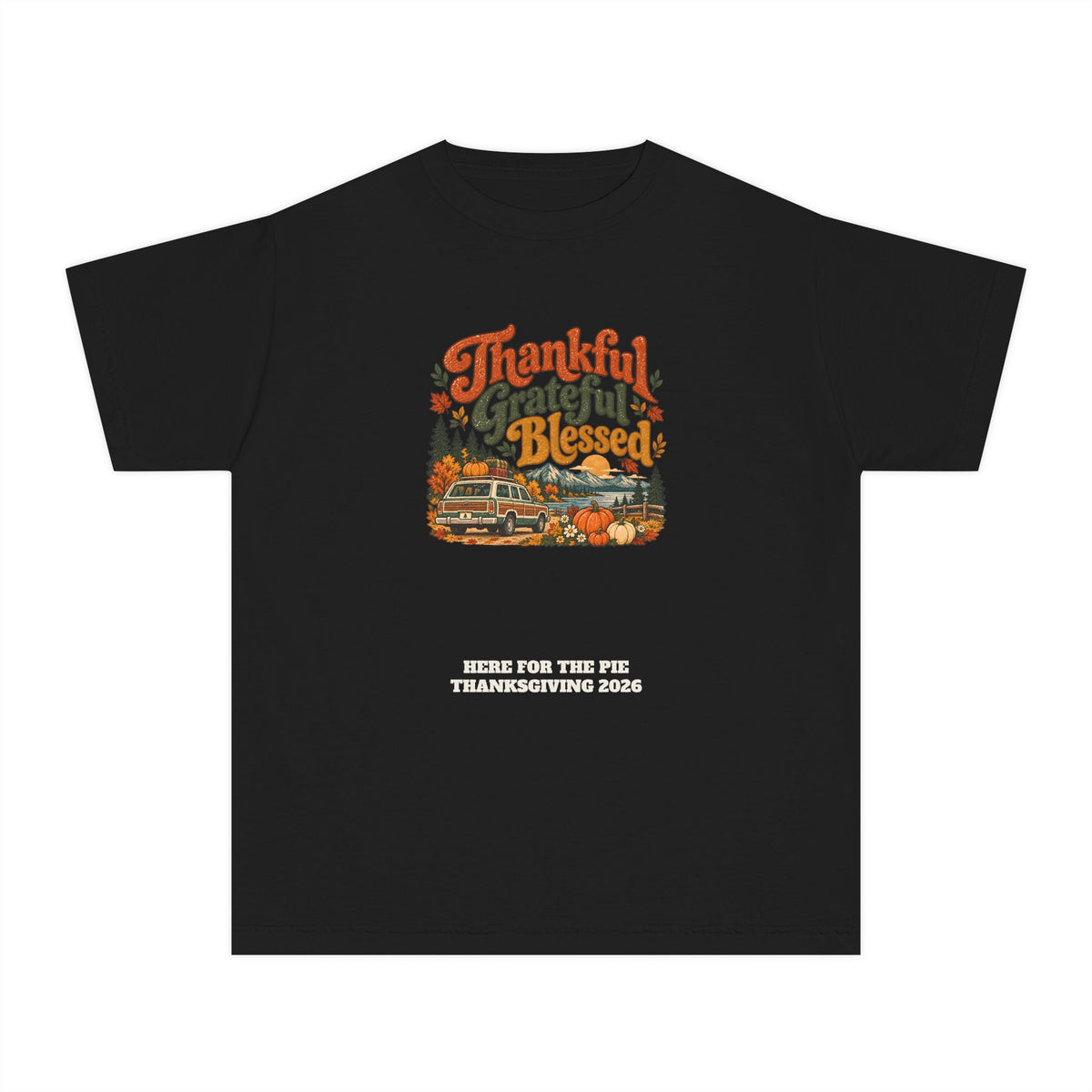 Custom Kids Thankful Grateful Blessed Thanksgiving Road Trip Shirt