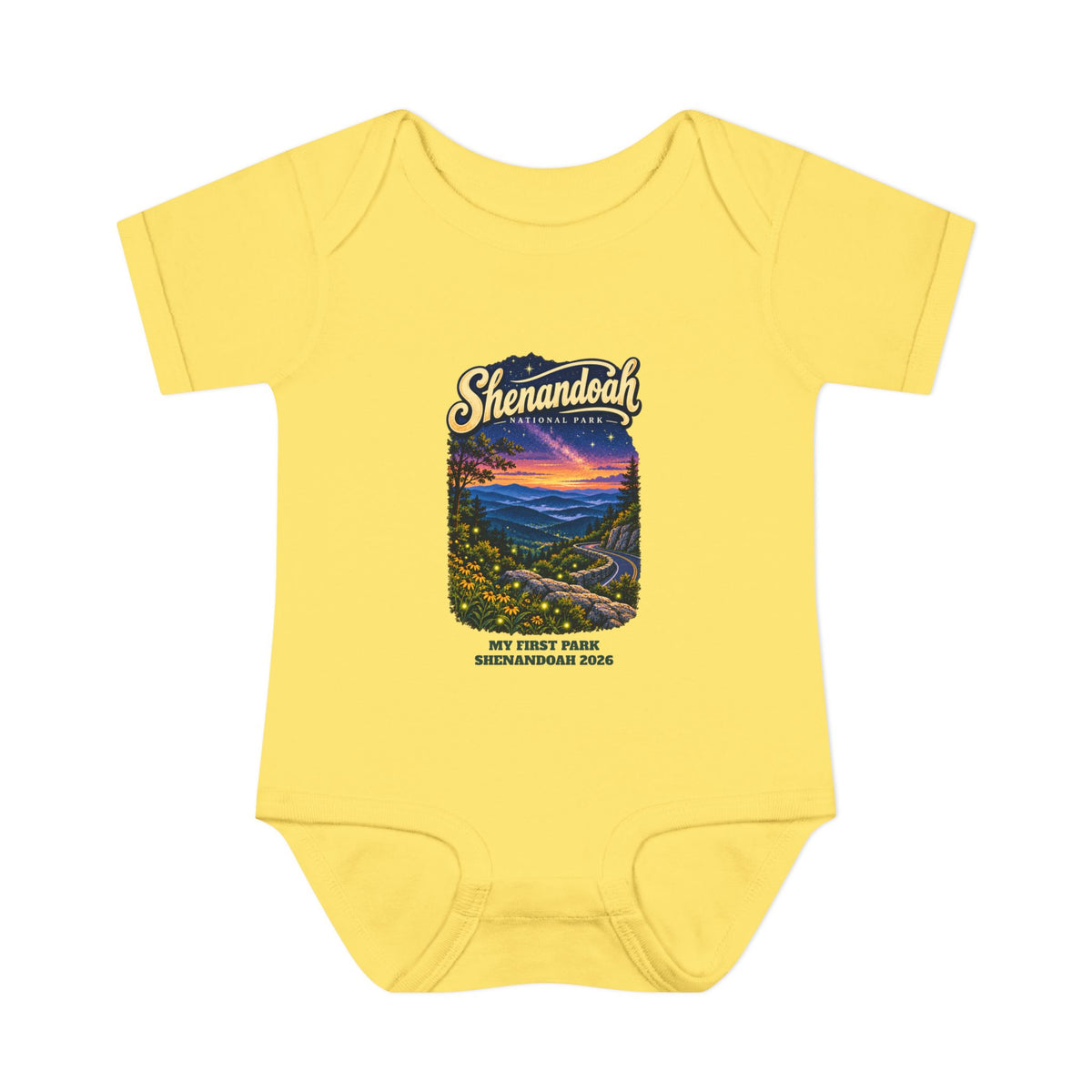 Custom Baby Shenandoah National Park Skyline Drive Night Sky Onesie